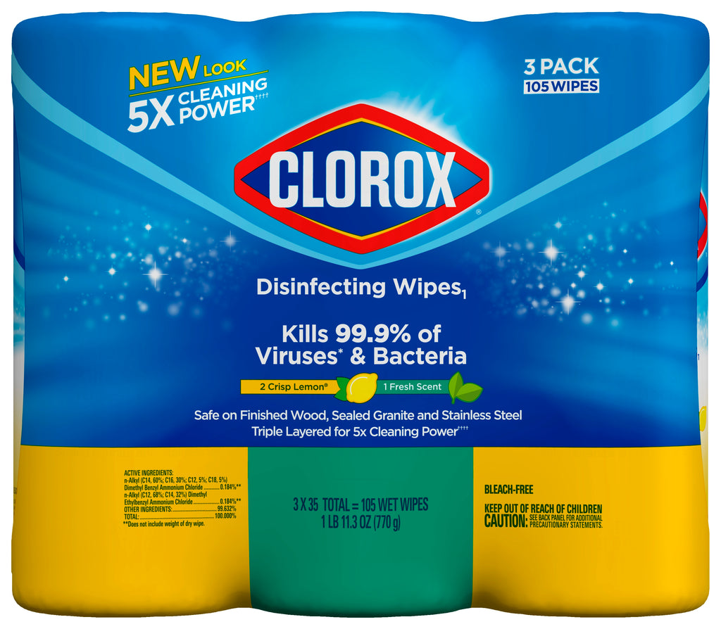 Clorox Disinfecting Wipes, Bleach Free Cleaning Wipes - Crisp Lemon